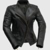 Plus Size Womens PU Leather Jacket Black Size 14