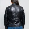 Plus Size Womens PU Leather Jacket Black Size 14 - Image 4